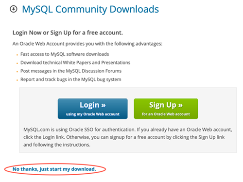 macOS MySQL Community Server Just start my download